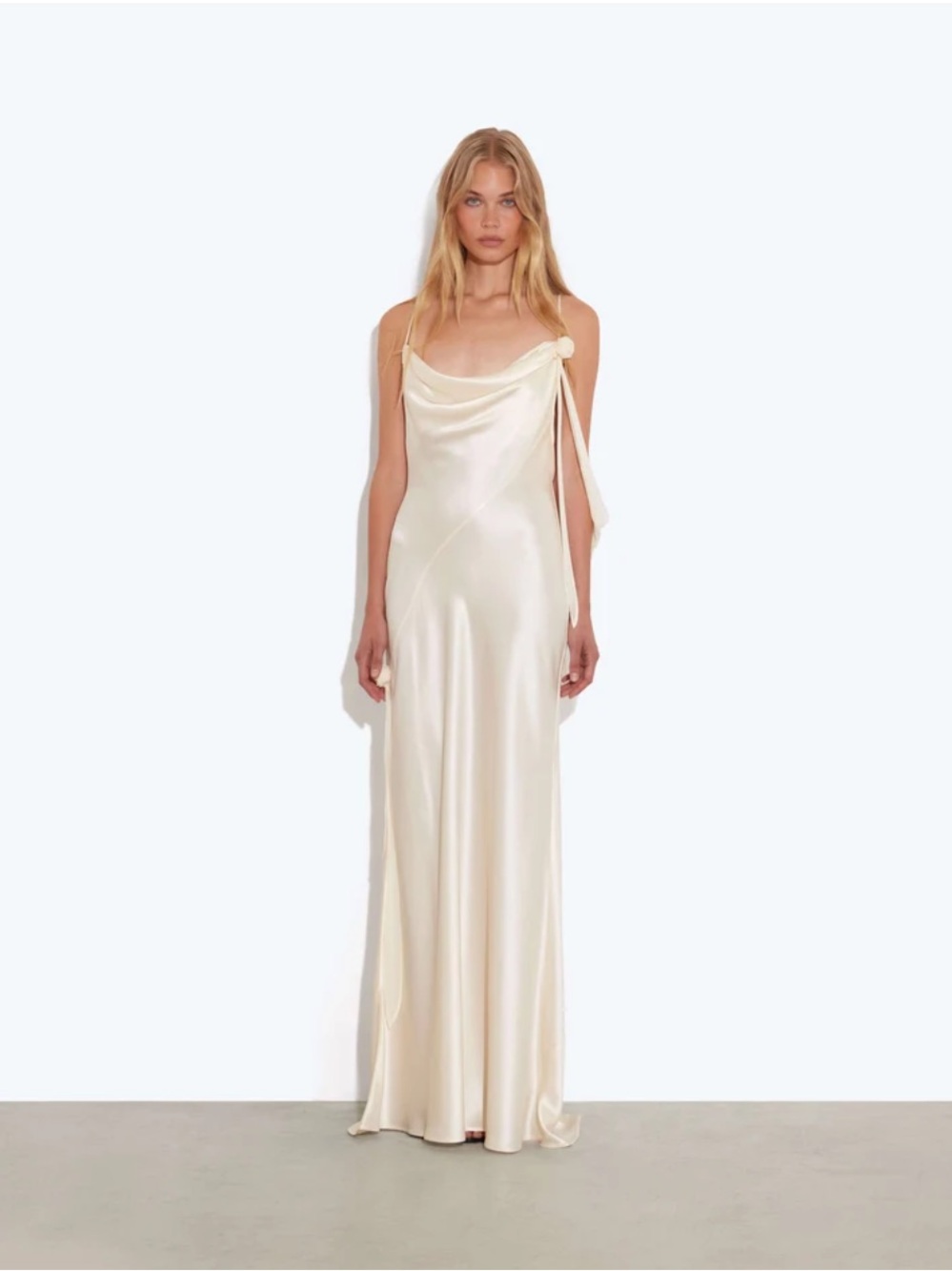 Rat & Boa Lorela Maxi Dress in Ivory Satin